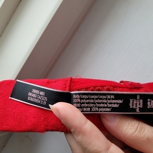 Victoria's Secret floral lace unlined plunge bra 36D NEW Without Tags - Picture 9 of 12